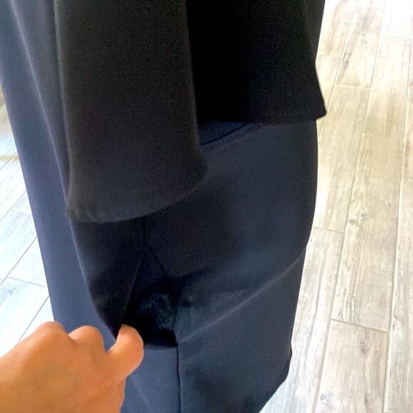 Zara Basic Black Shirt Dress Silver Zipper Pockets Short Sleeves S Oversize Boho - Picture 6 of 9